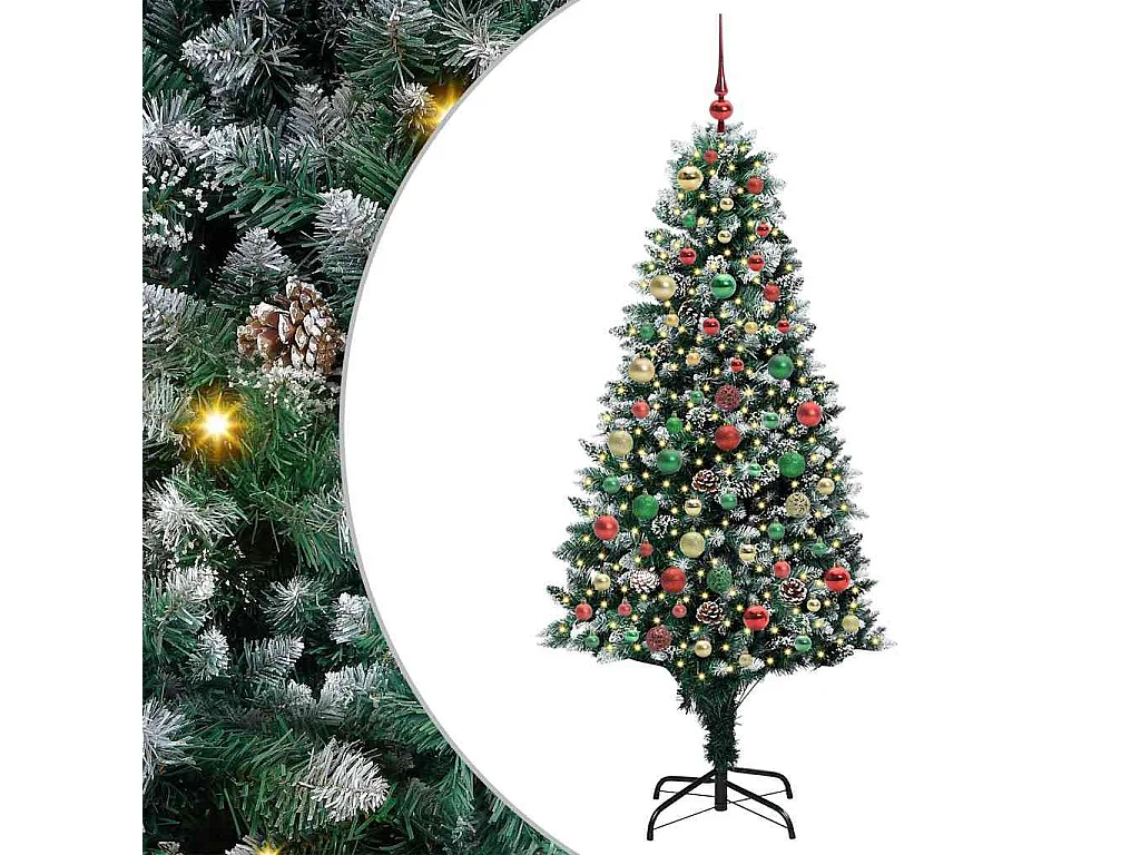 Sapin de Noël artificiel Vert 180 cm PVC, Acier et Plastique