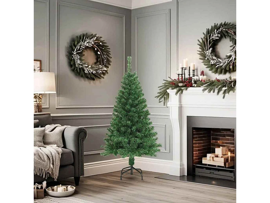 Arbre de Noël artificiel avec branches épaisses vert 150 cm PVC