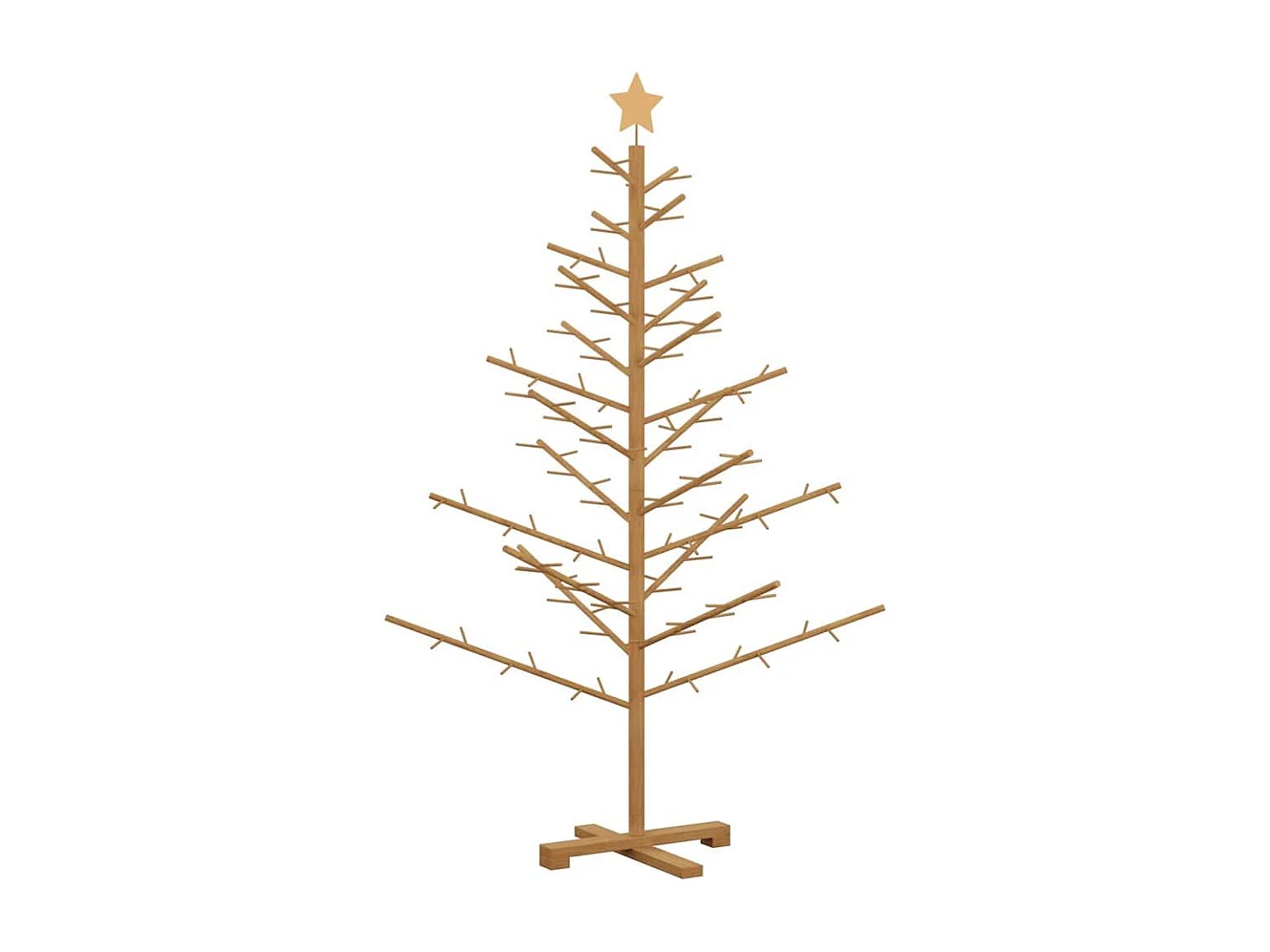 Arbre de Noël en bois Marron 150 cm Bois massif en pin