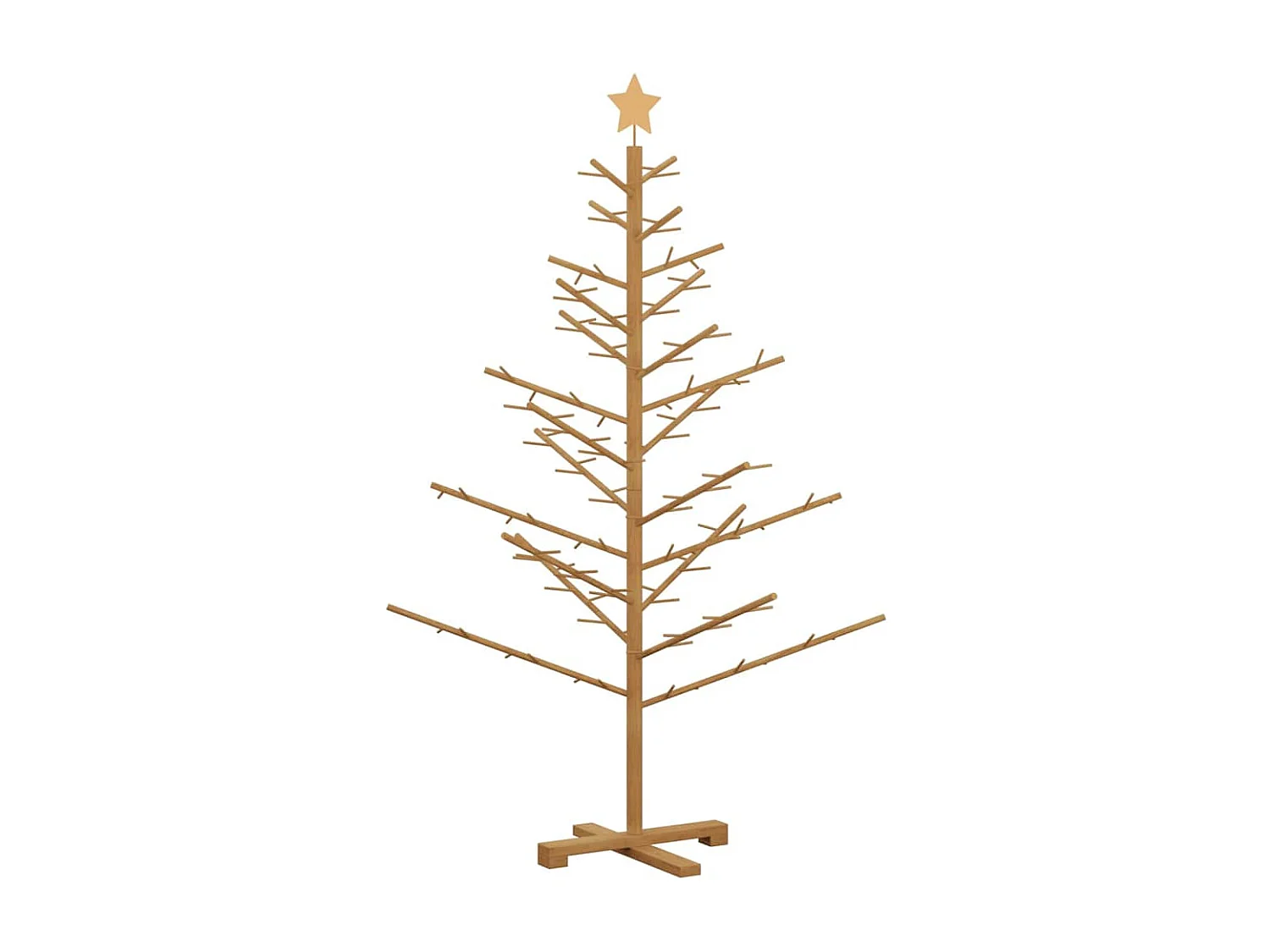 Arbre de Noël en bois Marron 150 cm Bois massif en pin
