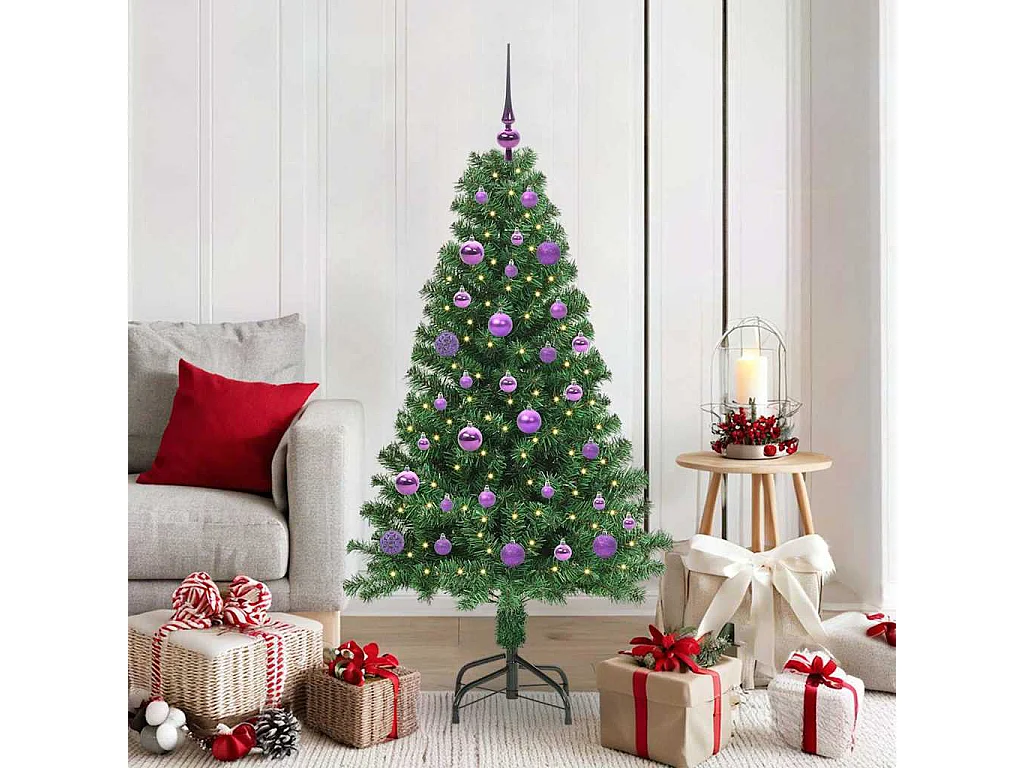 Sapin de Noël artificiel Vert 150 cm PVC, Acier et Plastique