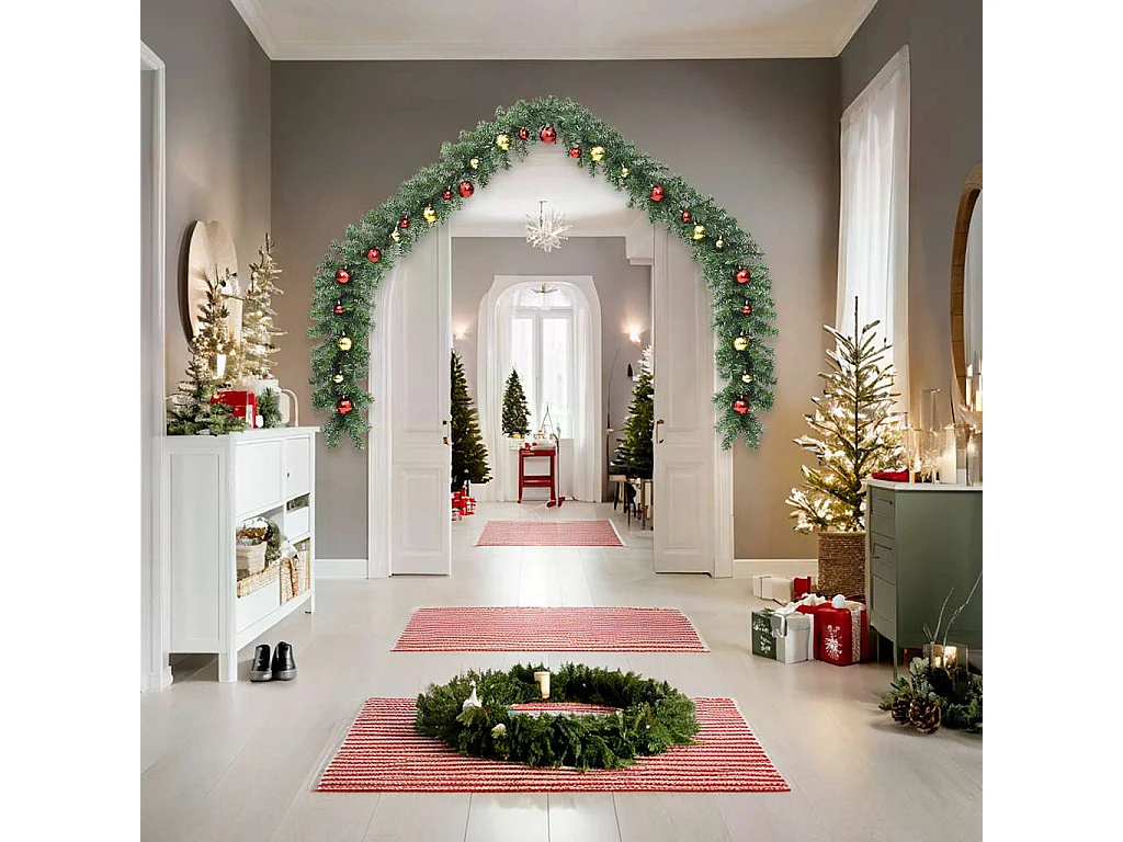 Ghirlanda natalizia decorata con palline e luci LED 10 m