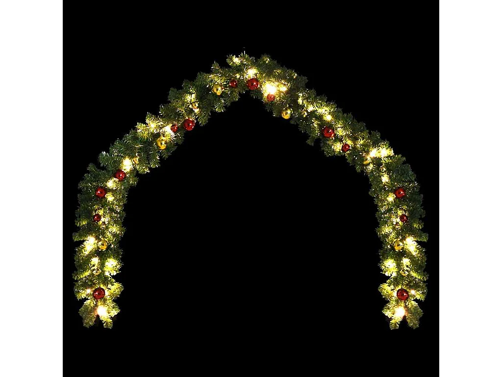 Ghirlanda natalizia decorata con palline e luci LED 10 m