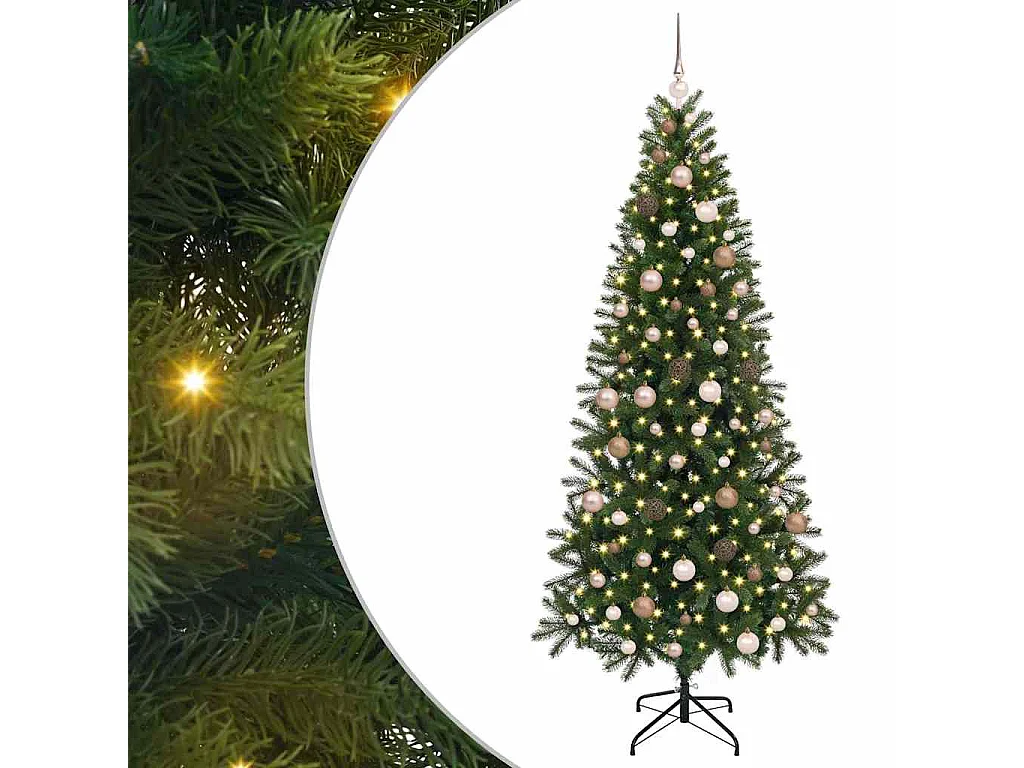 Künstlicher Weihnachtsbaum mit 300 LEDs Grün 210 cm PE und PVC