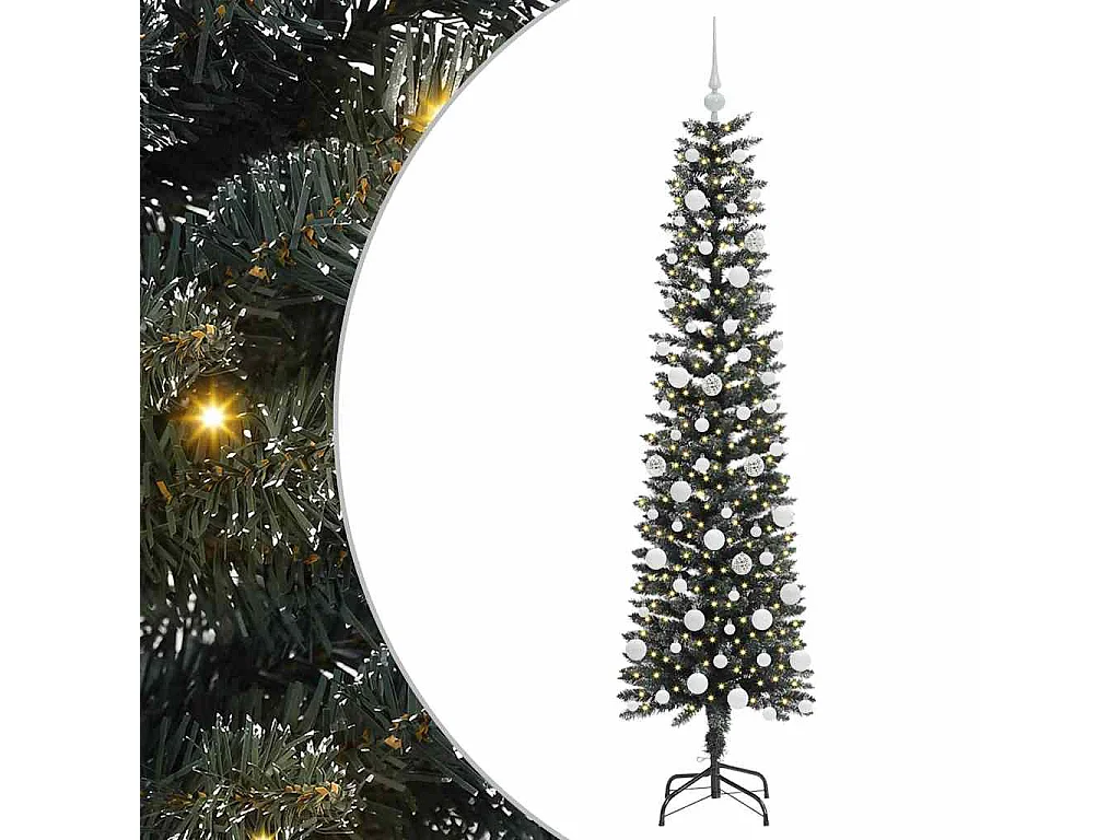 Künstlicher Weihnachtsbaum mit 300 LEDs Grün 50,5 x 50,5 x 180 cm