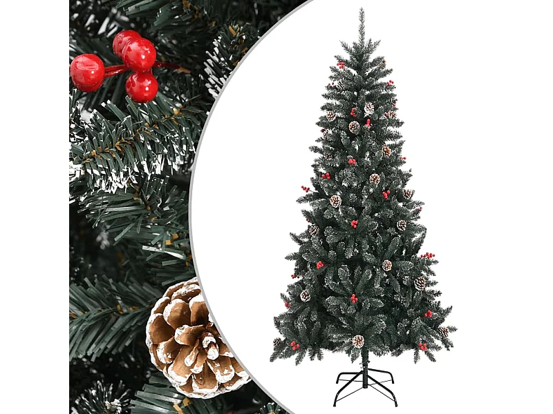 Sapin de Noël artificiel avec support Vert 240 cm PVC