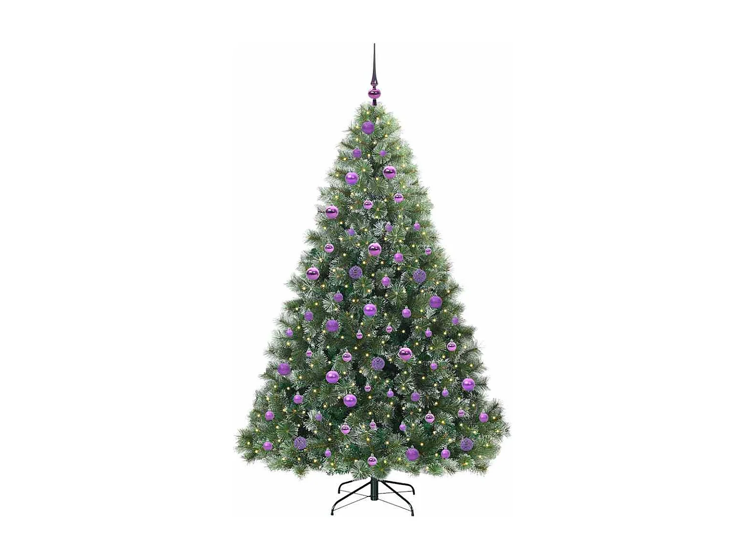 Albero di Natale artificiale con 300 LED Verde 180 cm PE e PVC
