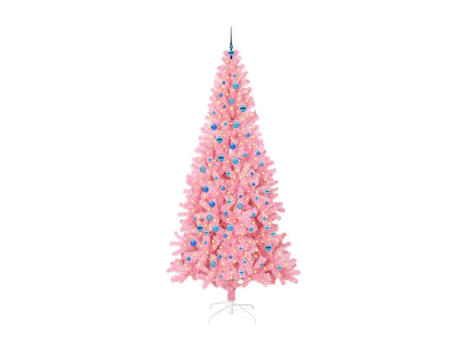 Weihnachtsbaum mit 300 LEDs mit Ständer Pink 240 cm PVC