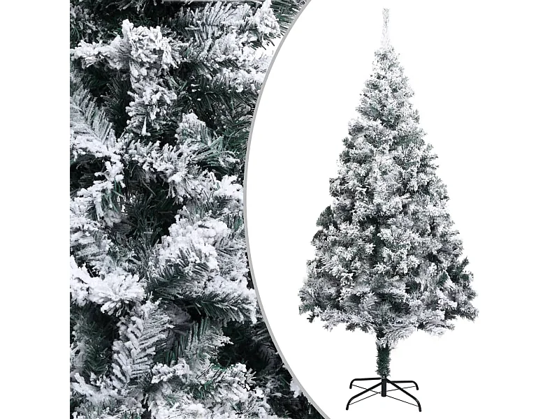 Albero di Natale artificiale con neve verde floccata 240 cm PVC