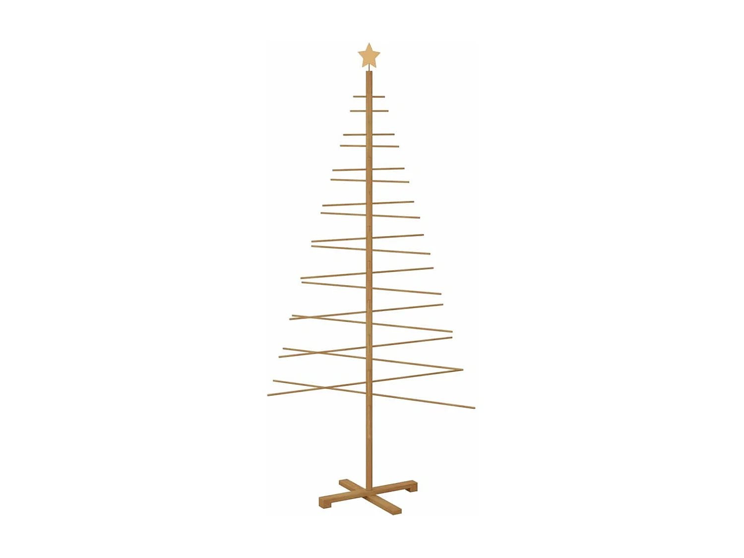 Albero di Natale in legno con supporto Marrone 210 cm Bambù