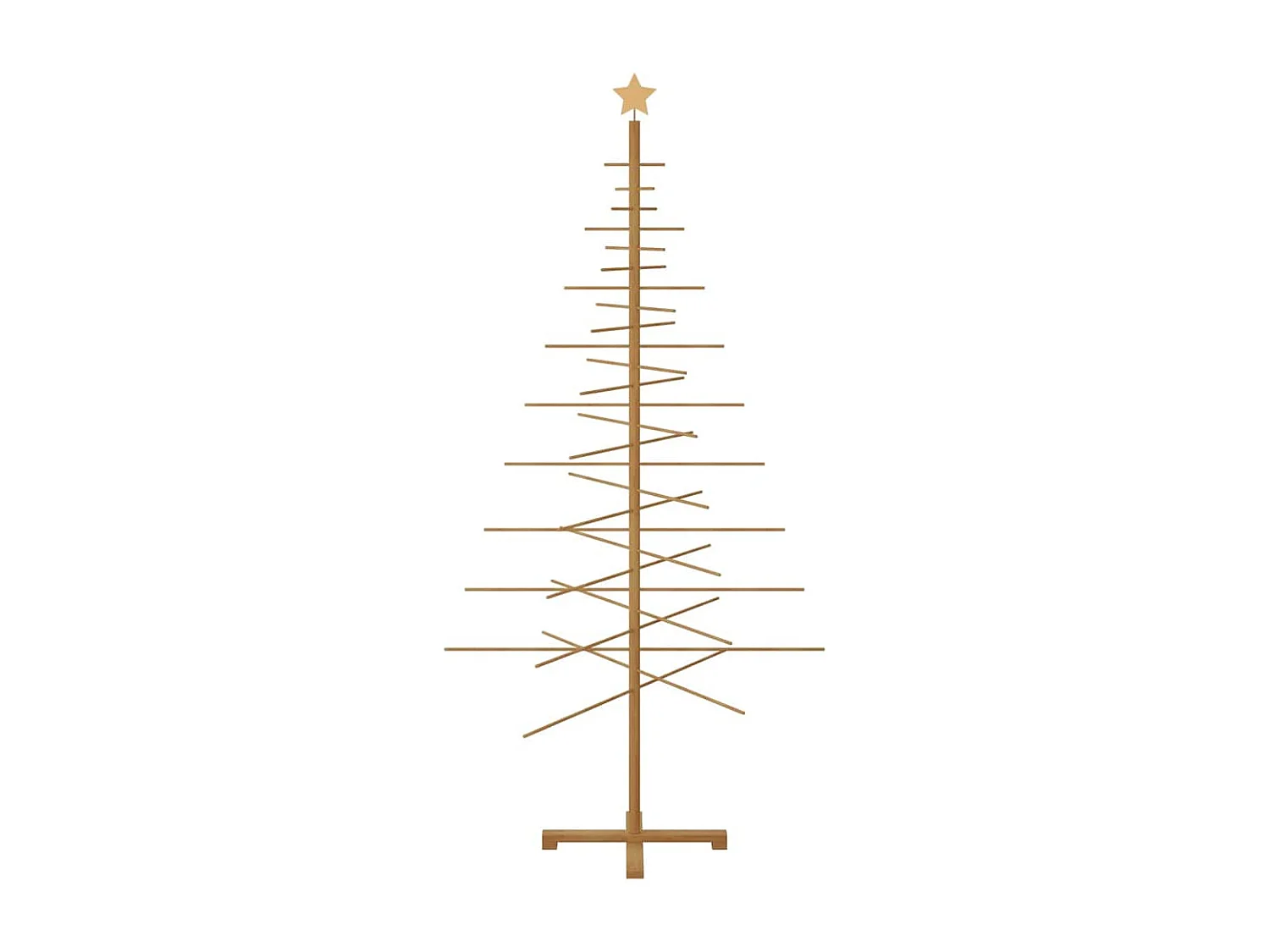 Albero di Natale in legno con supporto Marrone 210 cm Bambù