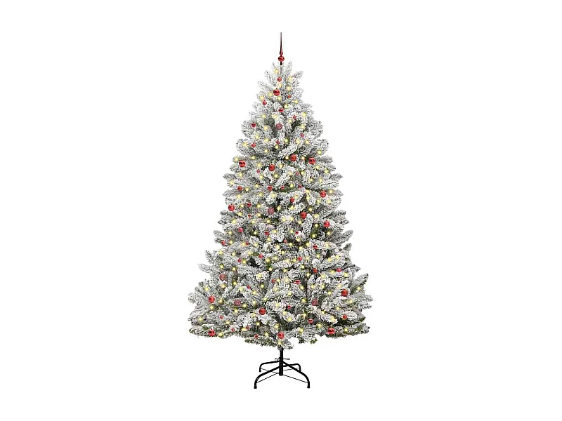 Sapin de Noël artificiel Vert et blanc 300 cm PVC et métal