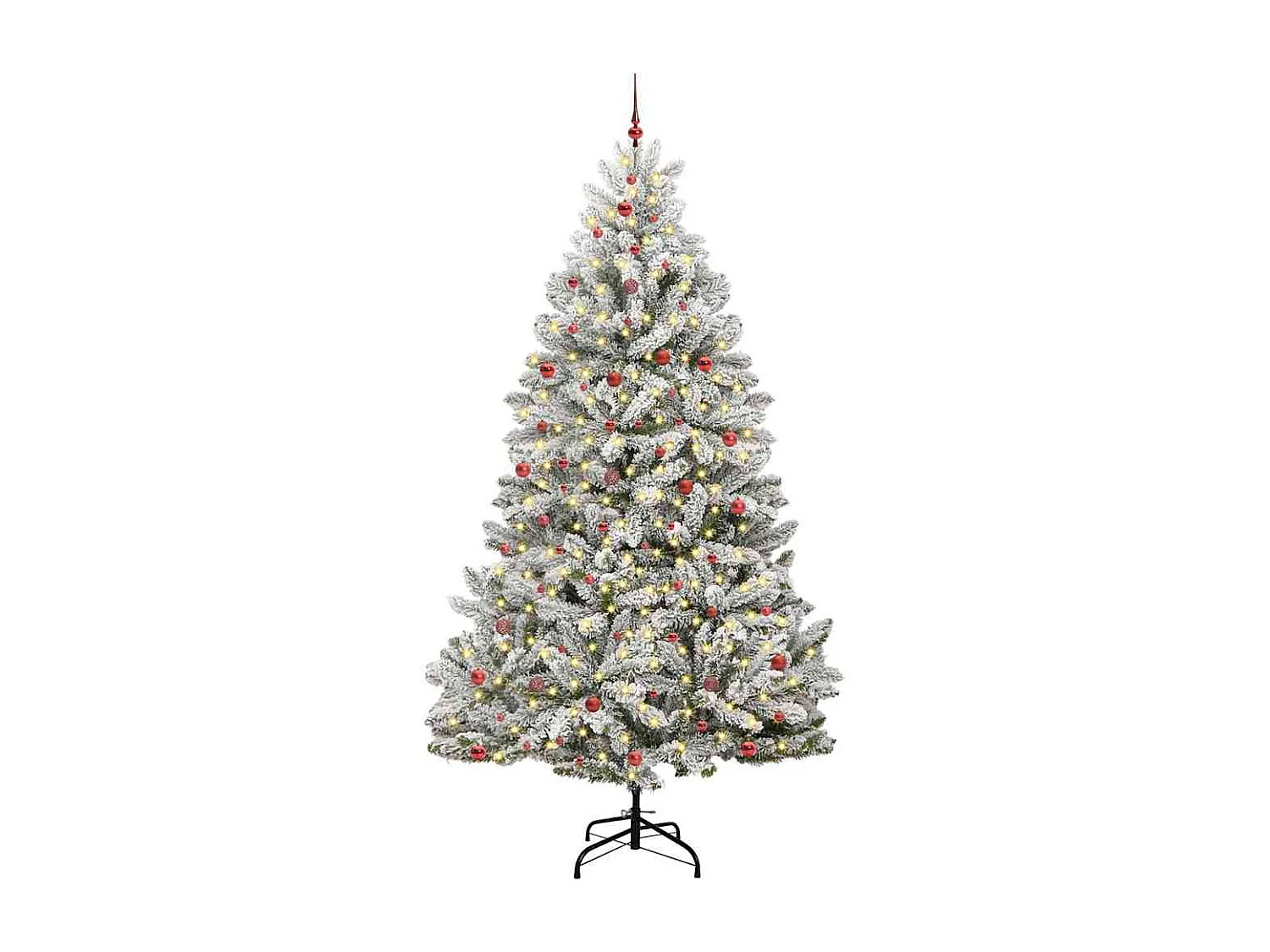Sapin de Noël artificiel Vert et blanc 300 cm PVC et métal