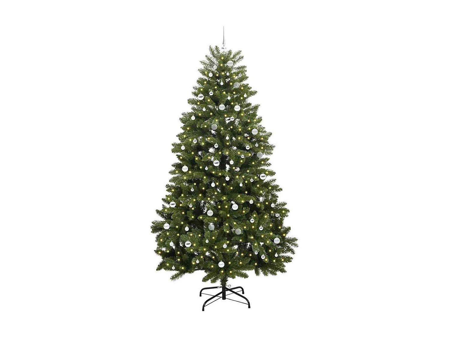 Albero di Natale artificiale con 300 LED Verde 270 cm PVC e metallo