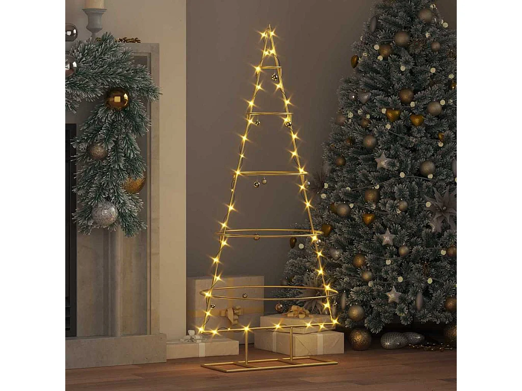 Arbre de Noël en métal Doré 125 cm Acier peint par poudre