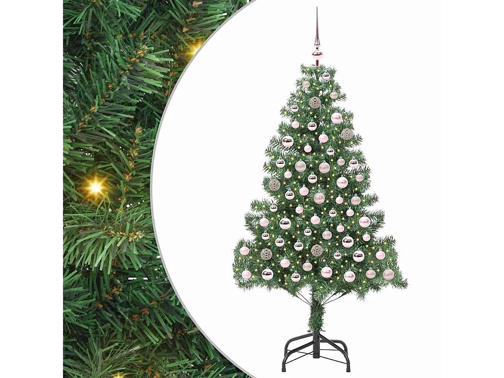 Sapin de Noël avec 300 LED avec support Vert 180 cm PVC