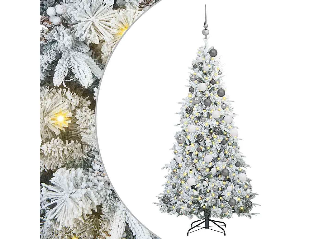 Albero di Natale artificiale con rami incernierati verde 180 cm