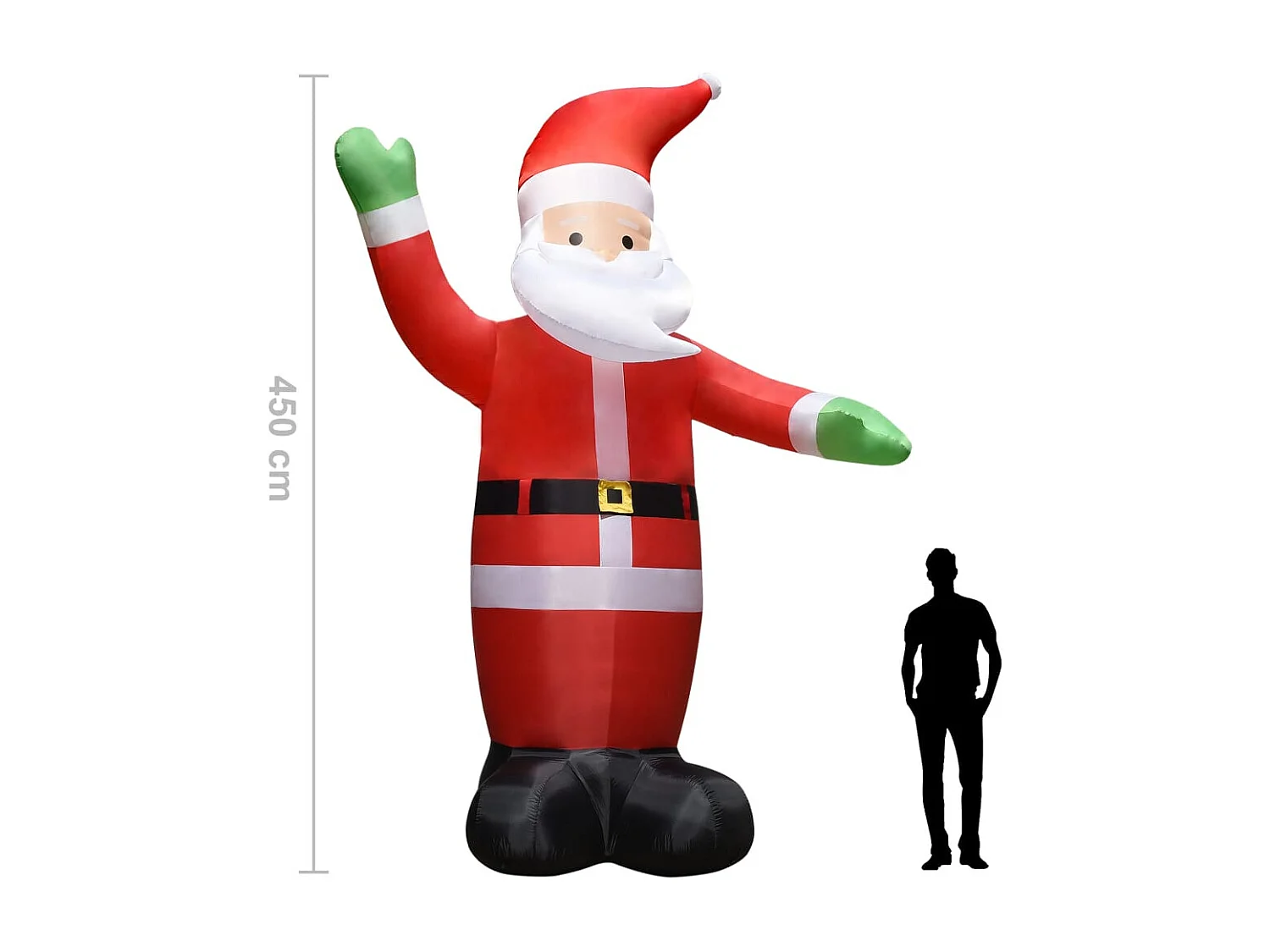 Père Noël gonflable avec LED Décoration de Noël IP44 4,5 m