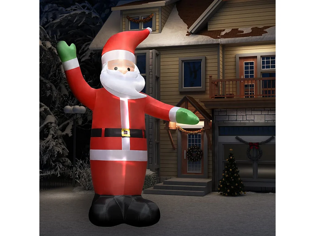 Père Noël gonflable avec LED Décoration de Noël IP44 4,5 m