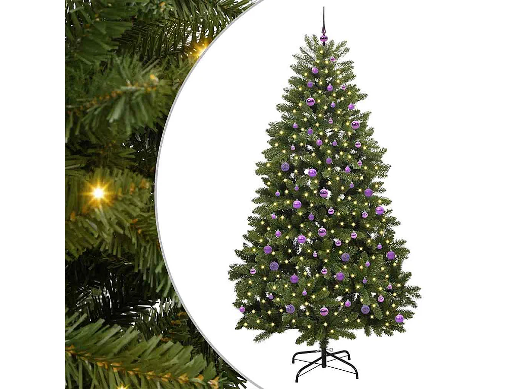 Albero di Natale artificiale con 300 LED Verde 240 cm PVC e metallo