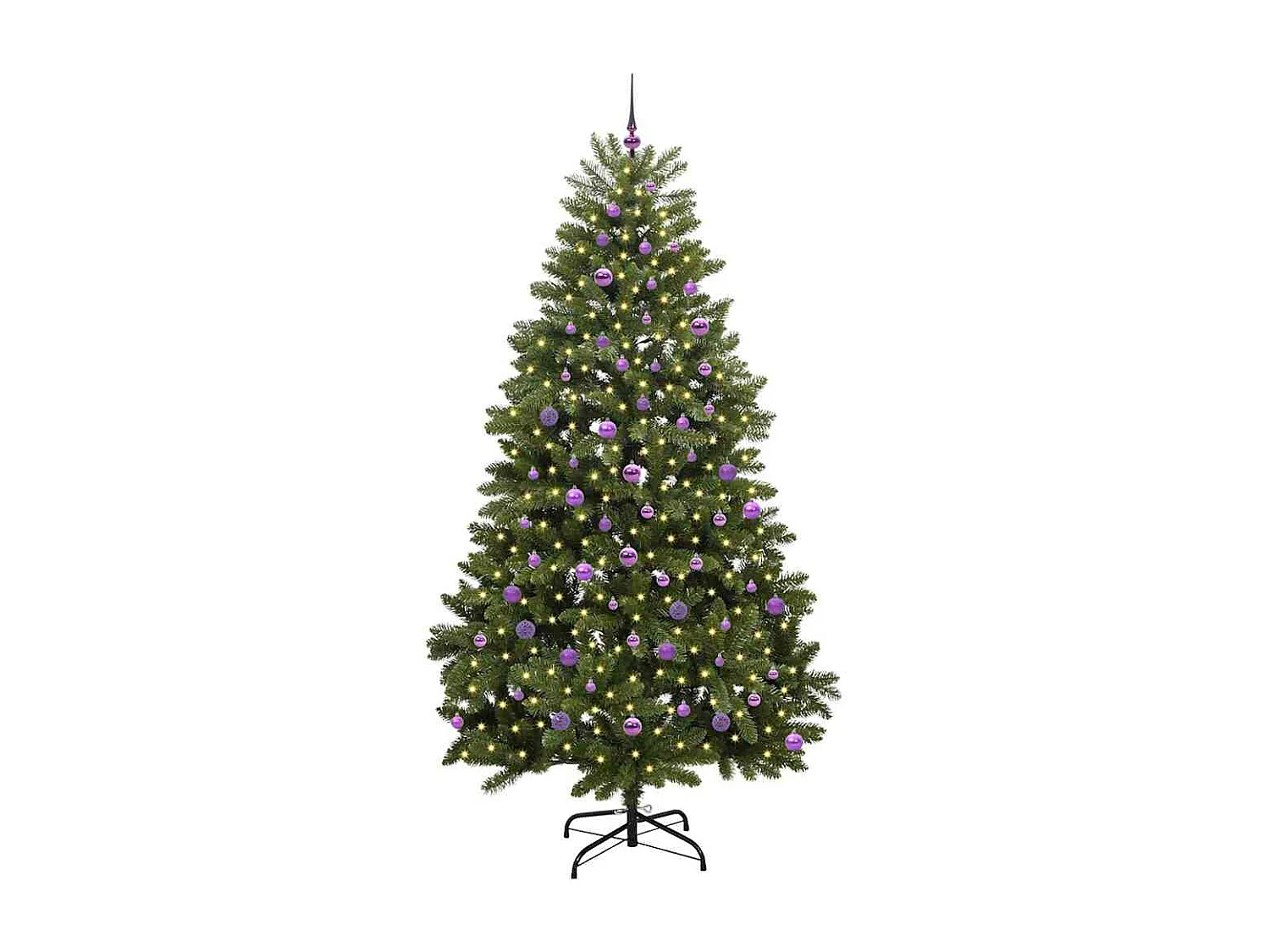 Albero di Natale artificiale con 300 LED Verde 240 cm PVC e metallo