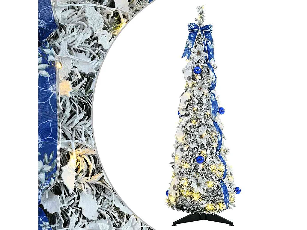 Albero di Natale artificiale con 50 LED Verde 120 cm PVC