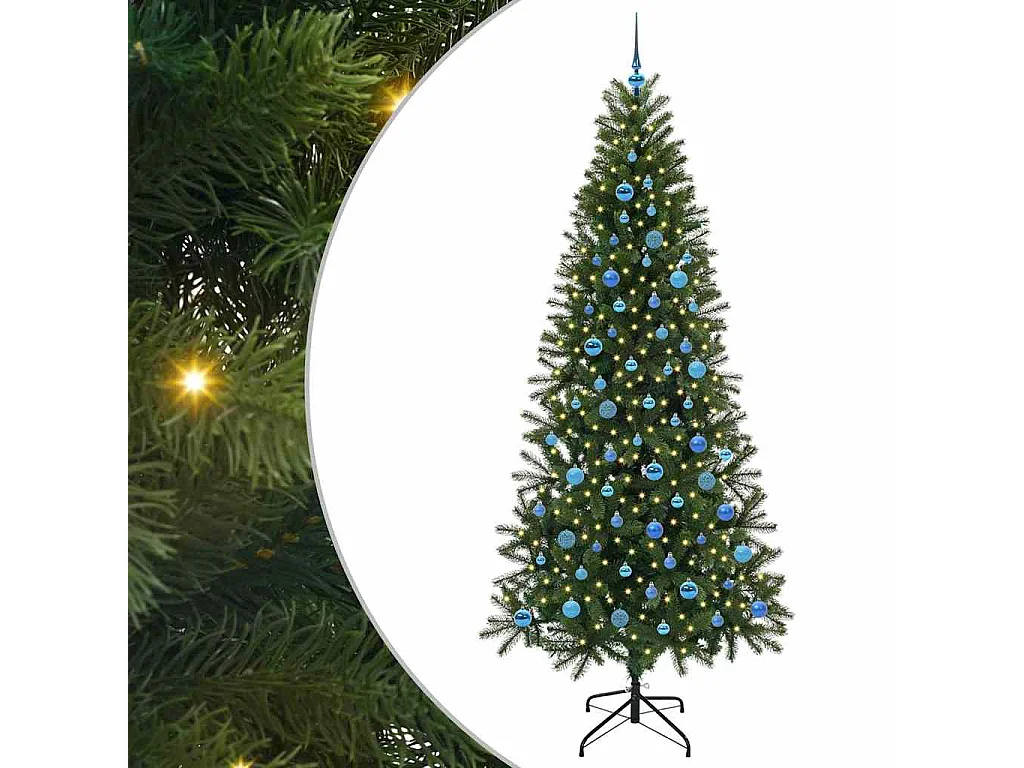 Albero di Natale artificiale con 300 LED Verde 240 cm PE e PVC