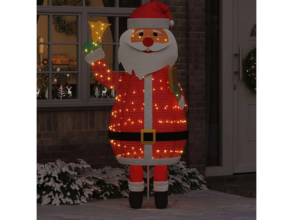 Père Noël de Noël avec 200 LED Blanc chaud 100 x 180 cm tissu