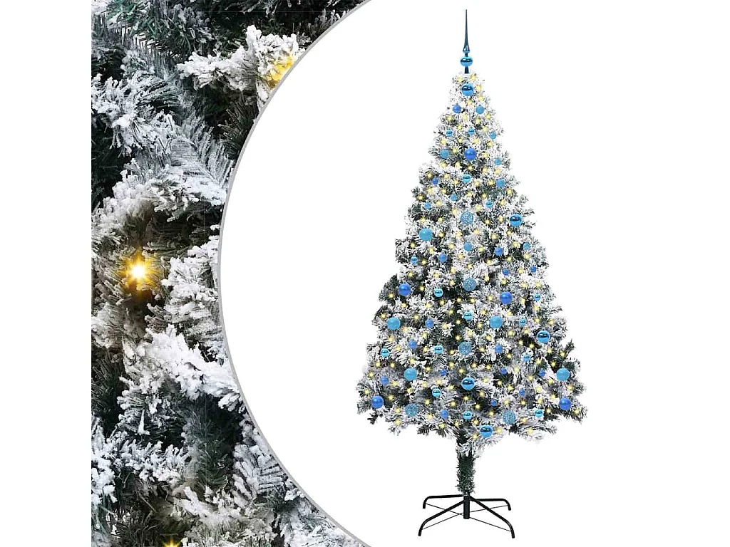 Albero di Natale artificiale verde 210 cm PVC, acciaio e plastica