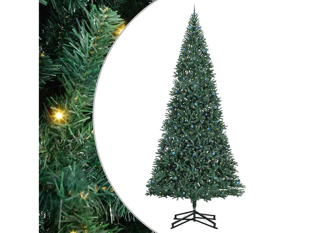 Albero di Natale artificiale preilluminato con set di palline