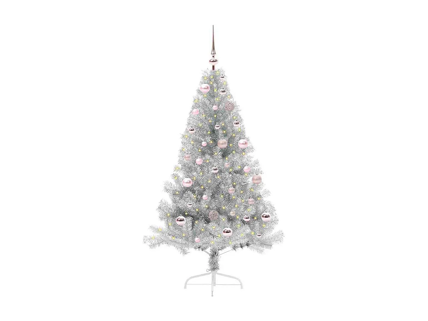 Albero di Natale artificiale preilluminato argento 150 cm PET