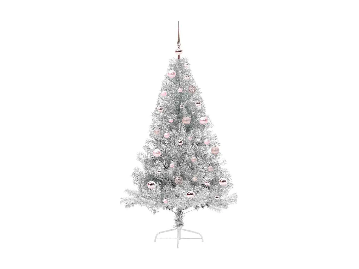 Albero di Natale artificiale preilluminato argento 150 cm PET