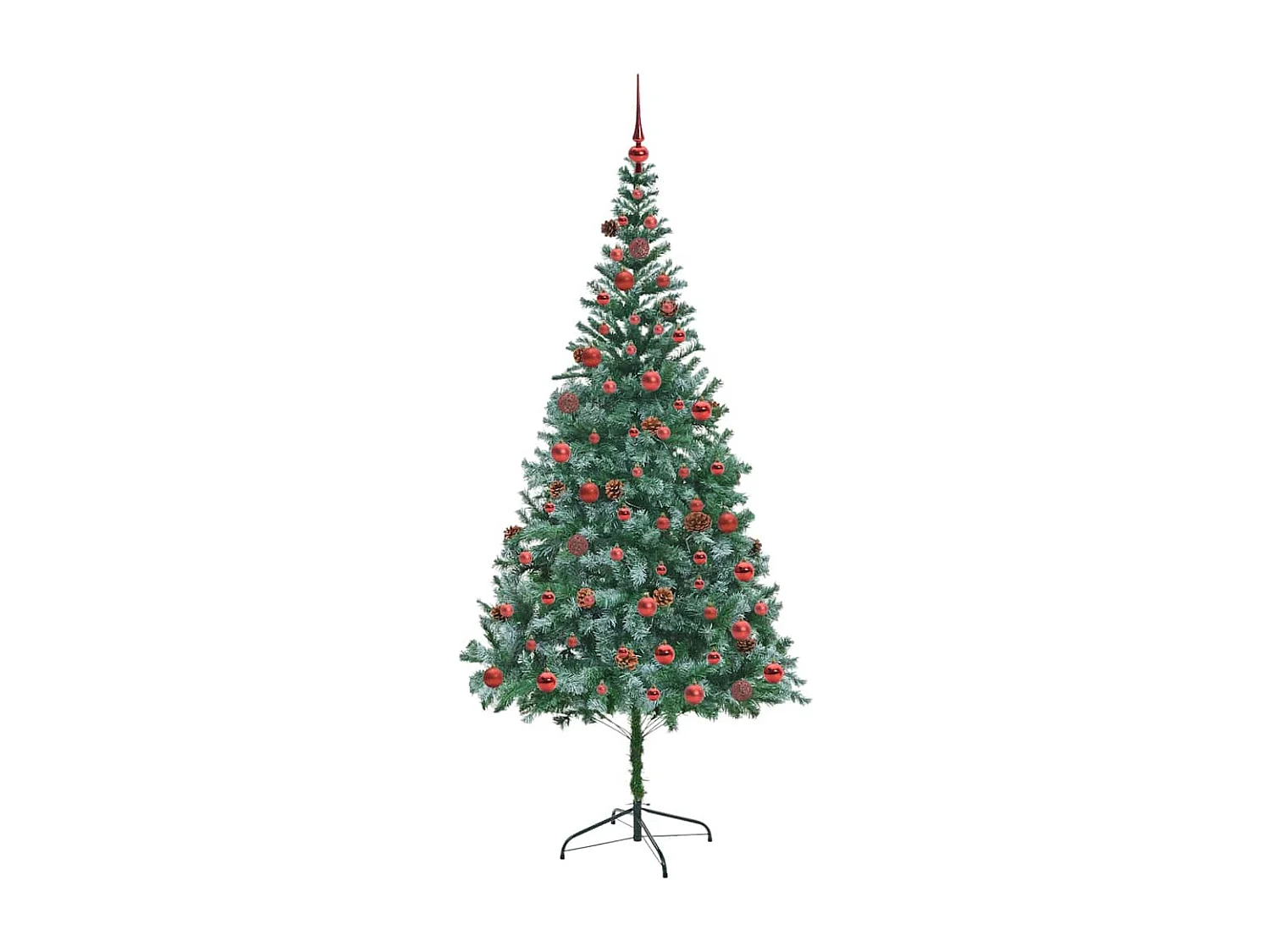 Albero di Natale artificiale con 300 LED Verde 210 cm PVC e Acciaio