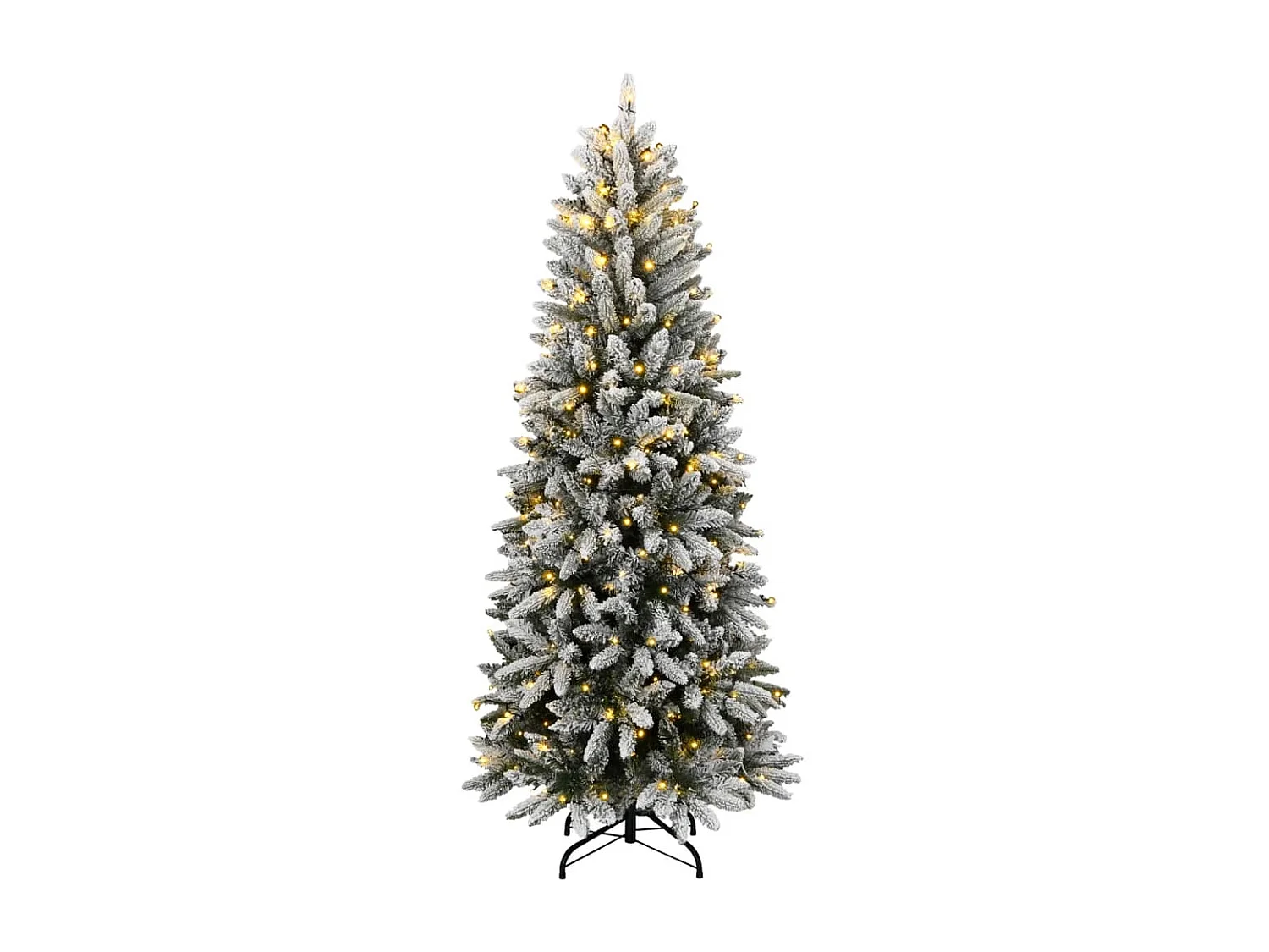 Albero di Natale artificiale con 300 LED e neve a fiocchi 180 cm