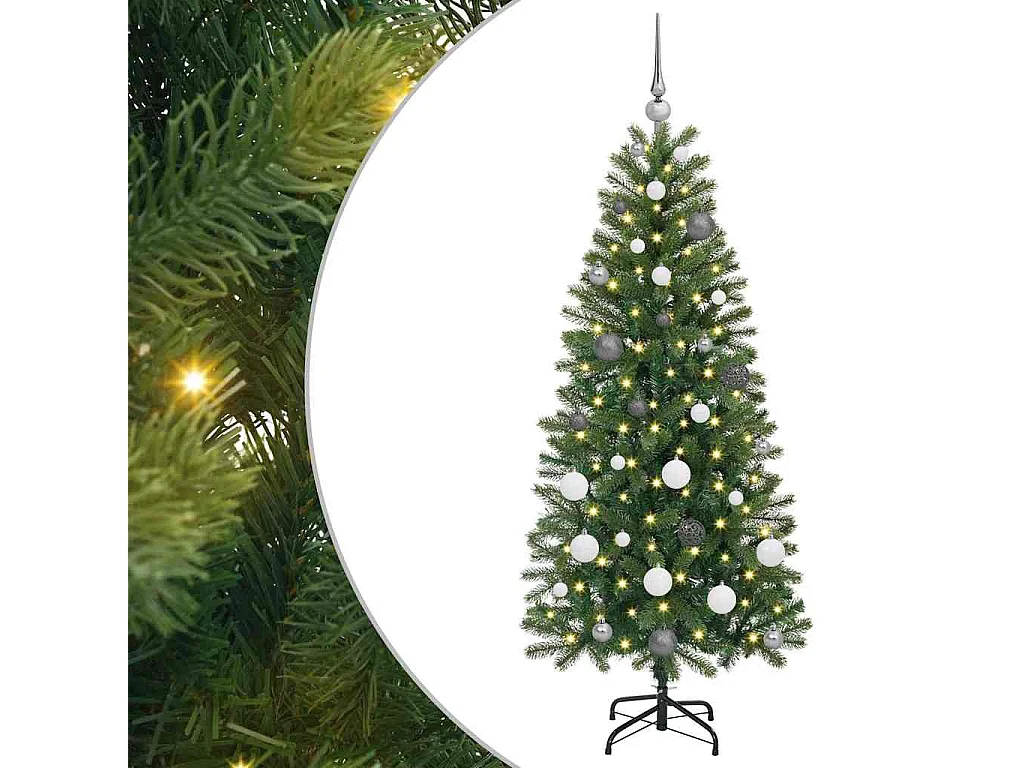 Sapin de Noël artificiel avec 150 LED Vert 150 cm PE et PVC