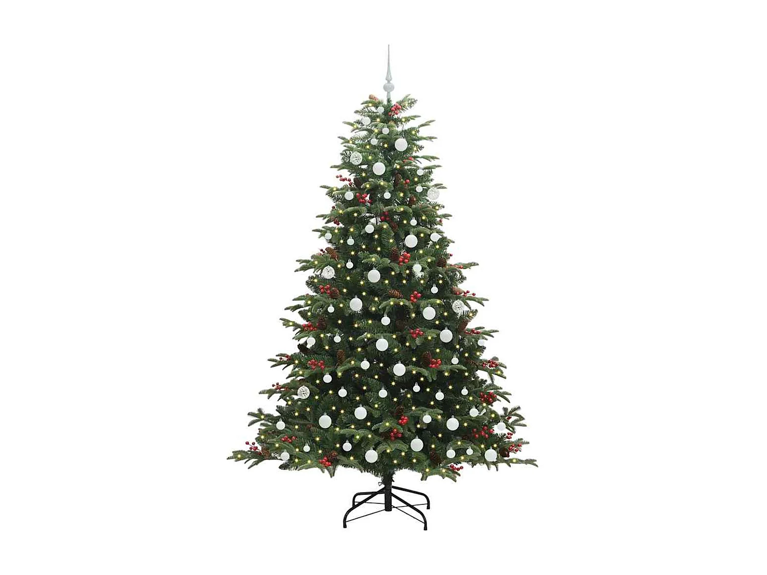 Albero di Natale artificiale Verde 210 cm PVC, metallo e plastica