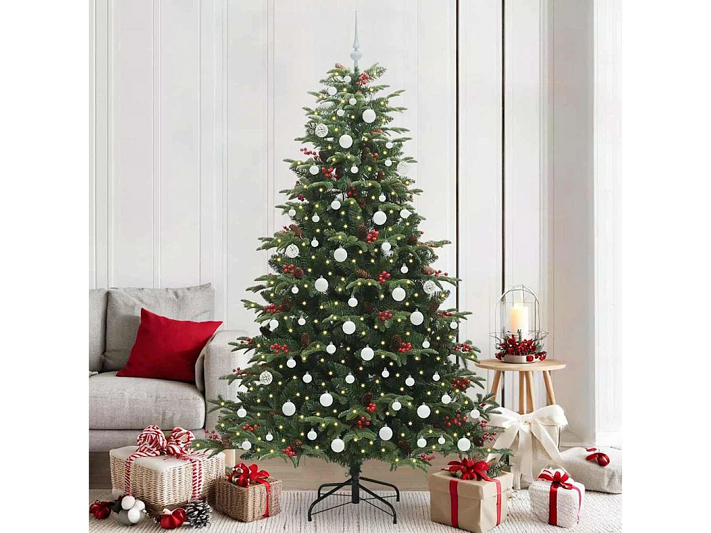 Sapin de Noël artificiel Vert 210 cm PVC, métal et plastique