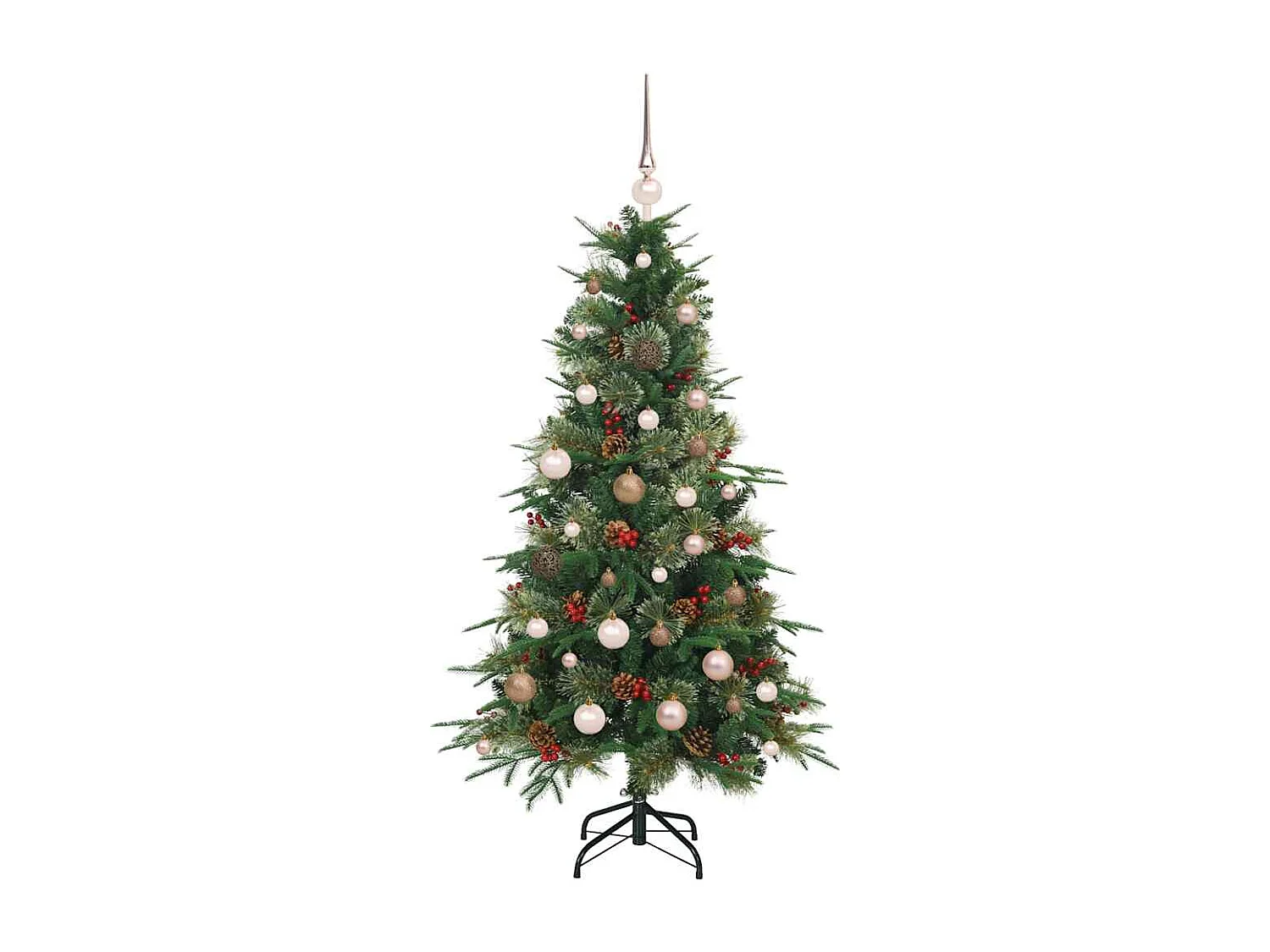 Albero di Natale artificiale con rami incernierati verde 150 cm