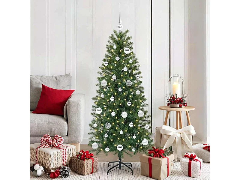 Albero di Natale artificiale con 150 LED Verde 150 cm PE e PVC