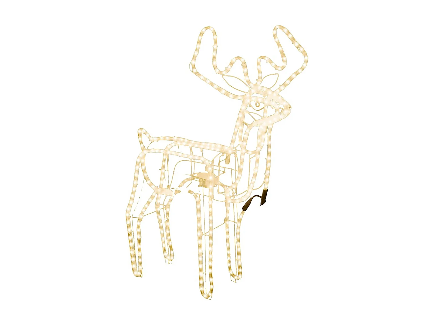 Renne de Noël avec tête mobile Blanc chaud 76x42x87 cm