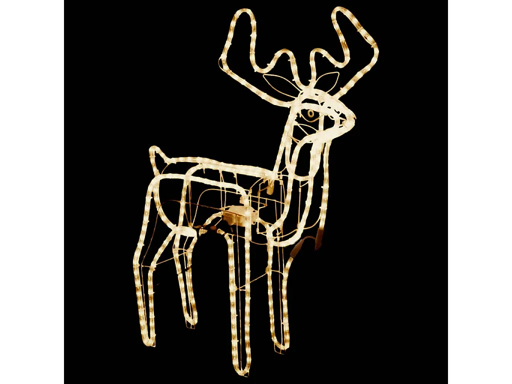 Renne de Noël avec tête mobile Blanc chaud 76x42x87 cm