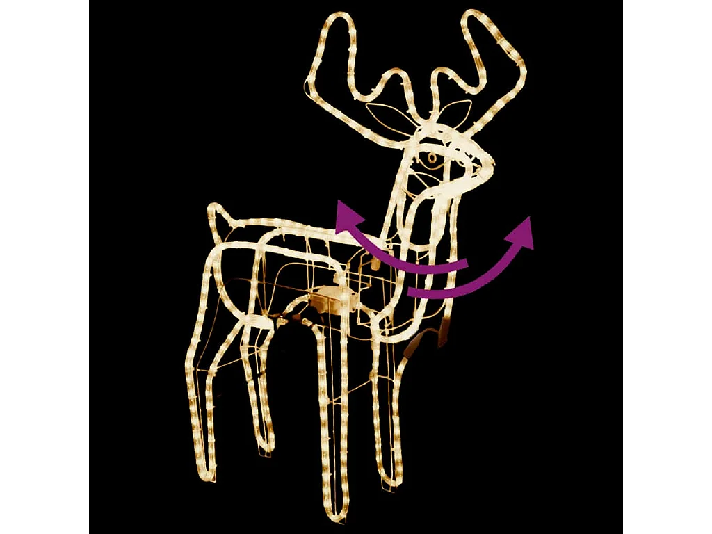 Renne de Noël avec tête mobile Blanc chaud 76x42x87 cm