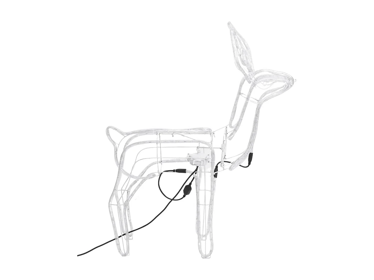 Renne de Noël avec tête mobile Blanc chaud 76x42x87 cm