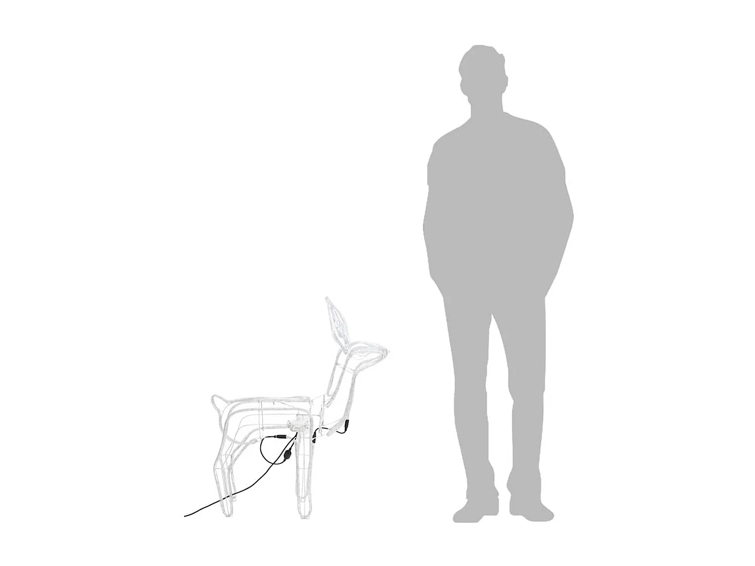 Renne de Noël avec tête mobile Blanc chaud 76x42x87 cm