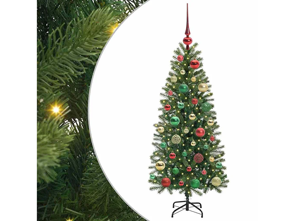 Sapin de Noël artificiel avec 150 LED Vert 120 cm PE et PVC