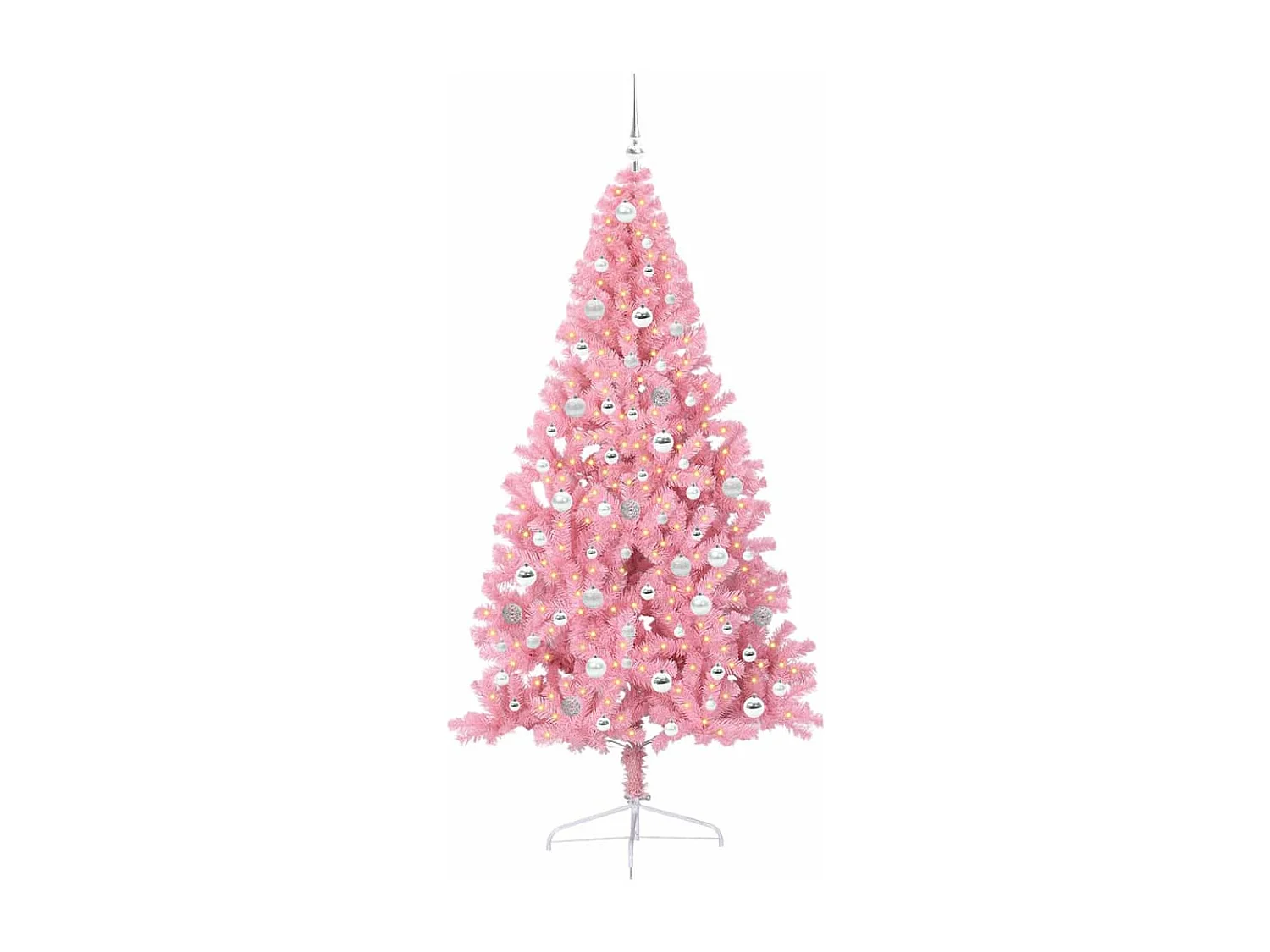Sapin de Noël artificiel pré-éclairé Rose 210 cm PVC