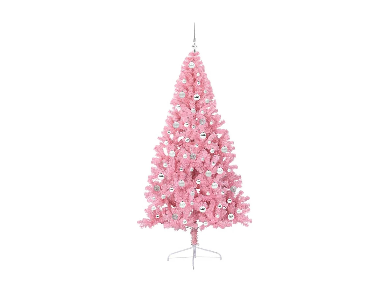 Sapin de Noël artificiel pré-éclairé Rose 210 cm PVC
