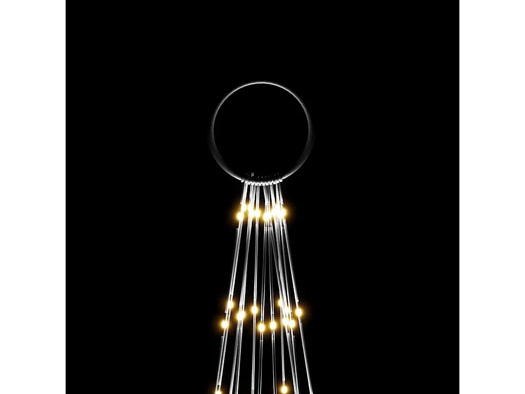 Sapin de Noël sur mât de drapeau 732 LED Blanc chaud 500 cm