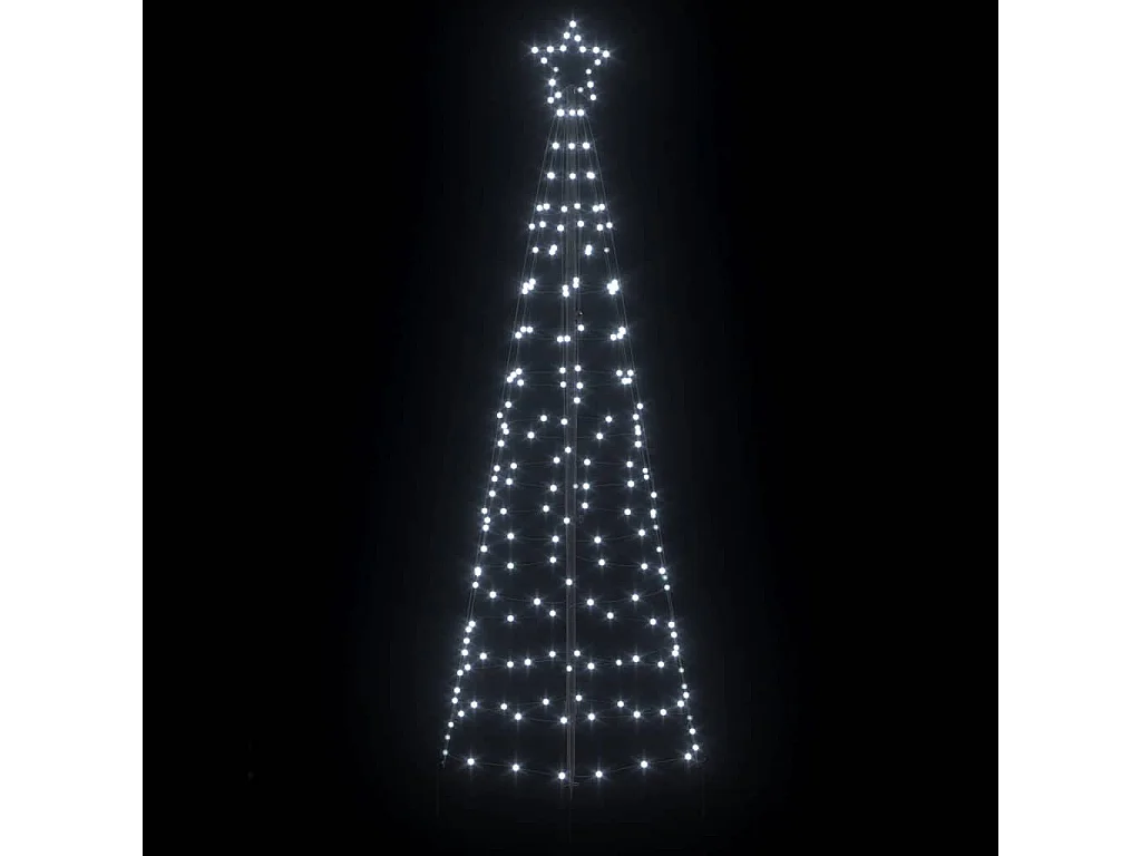 Arbre de Noël LED avec piquets au sol Blanc froid 250 cm Fer