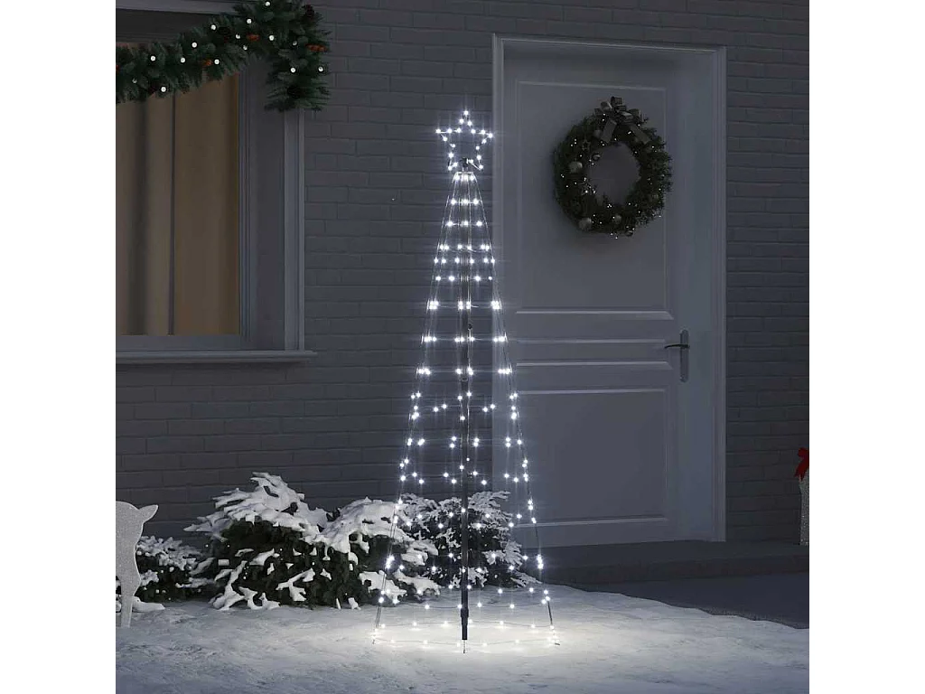 Albero di Natale a LED con picchetti da terra Bianco freddo 250 cm Ferro